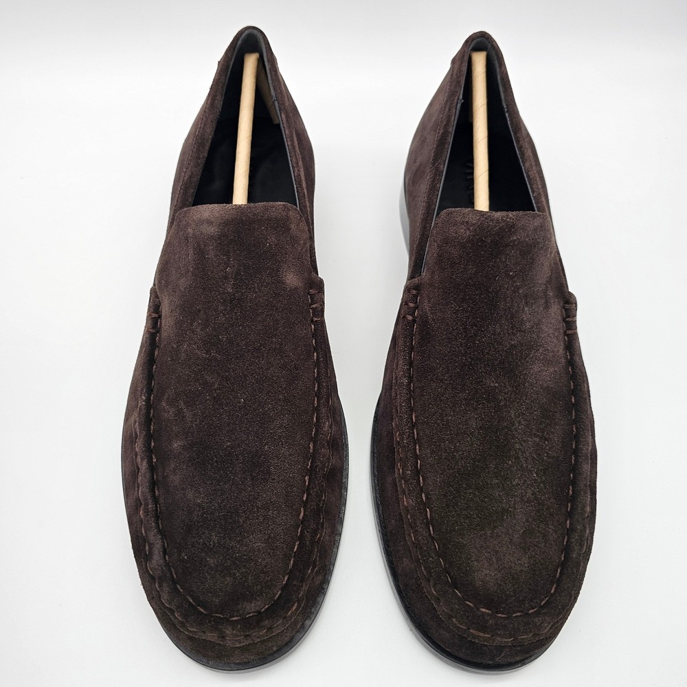Vince Men's Miles Suede Moccasin-style Loafer Slip On Shoes Cocoa Brown 8.5M - Picture 1 of 11